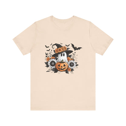 Funny Ghost Pumpkin Shirt, Boho Ghost Shirt, Soft floral ghost - PopCultureByDesign36