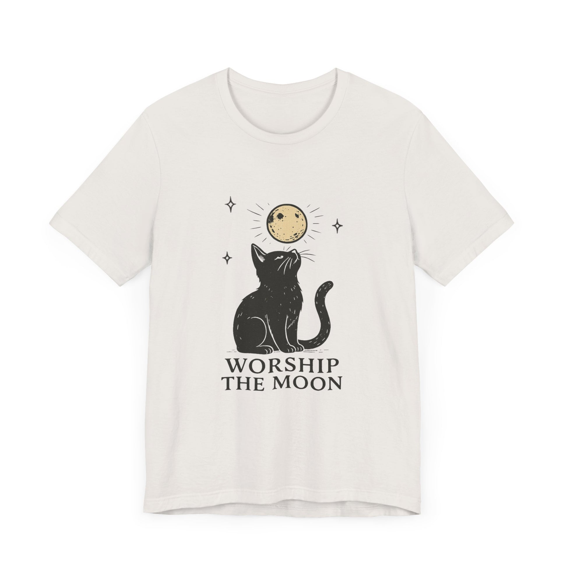 Worship The Moon, Cute Kitten Shirt, Celestial Cat Shirt - PopCultureByDesign36