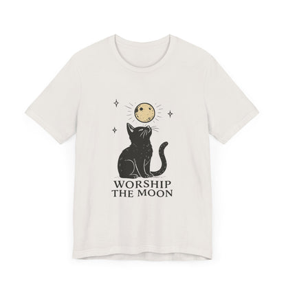 Worship The Moon, Cute Kitten Shirt, Celestial Cat Shirt - PopCultureByDesign36