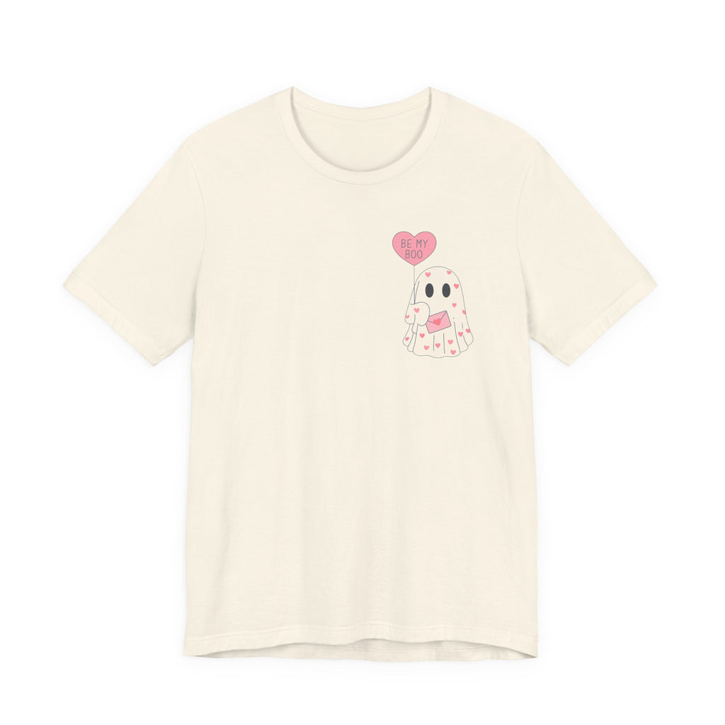 Valentine's 'Be My Boo' Ghost Tee — Cute Ghost Holding 'Be Mine' Balloon by PopCultureByDesign36