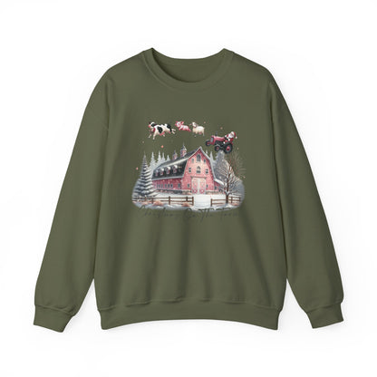 Christmas on the Farm Sweatshirt, Santa Tractor Farmhouse Tee - PopCultureByDesign36