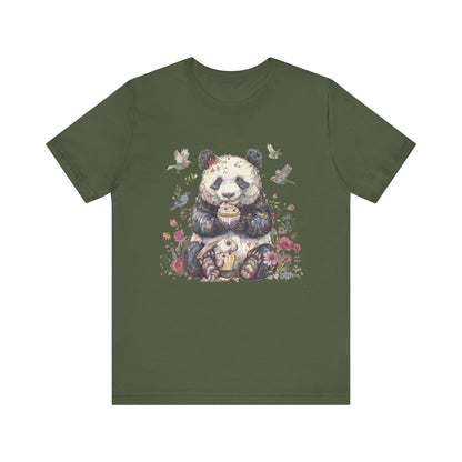 Cute Panda Eating Cupcake Shirt, Panda Tshirt Girls, Panda Lover Shirt - PopCultureByDesign36