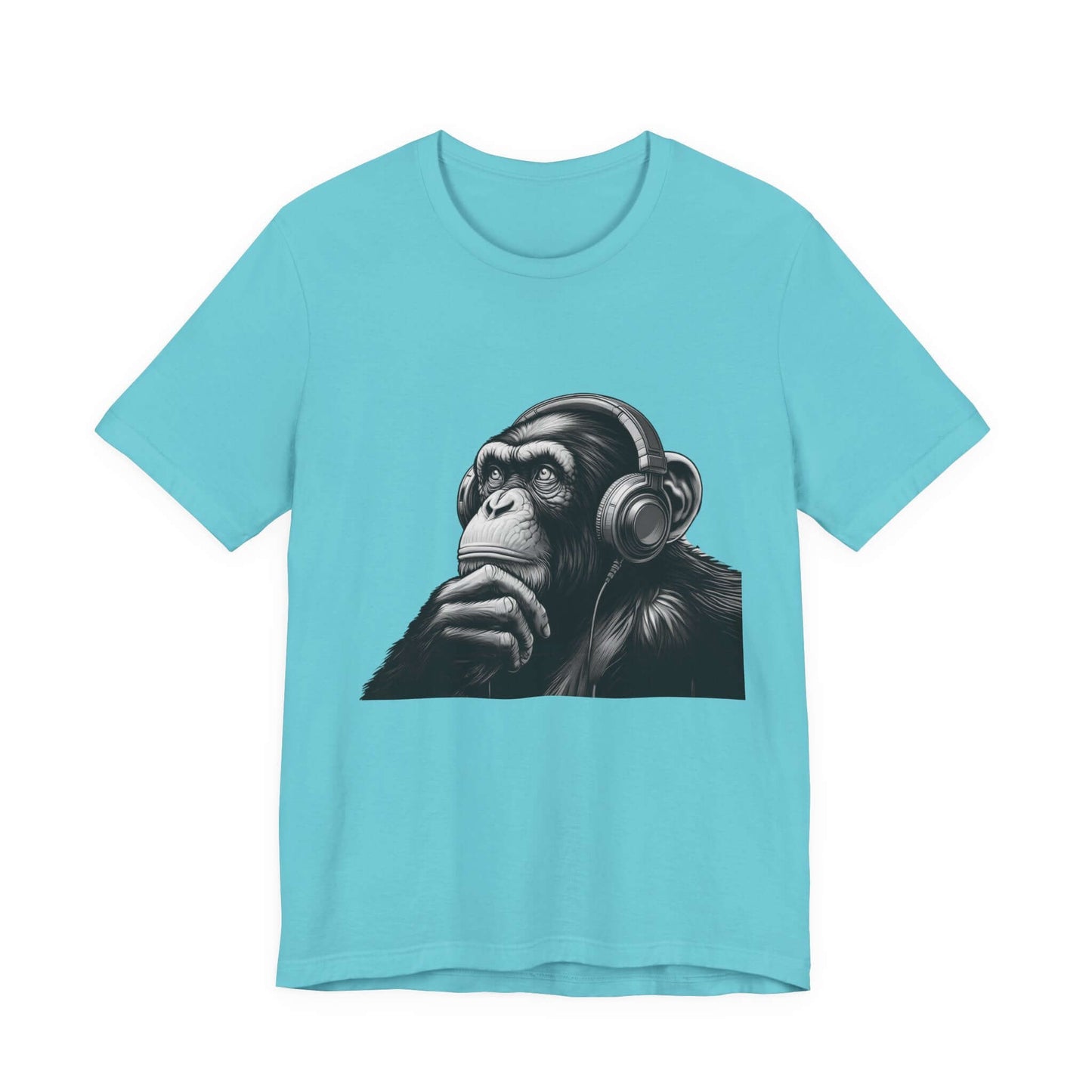Chimpanzee Wearing Headphones Shirt, Pop Art Fans, Music Lover Shirt - PopCultureByDesign36