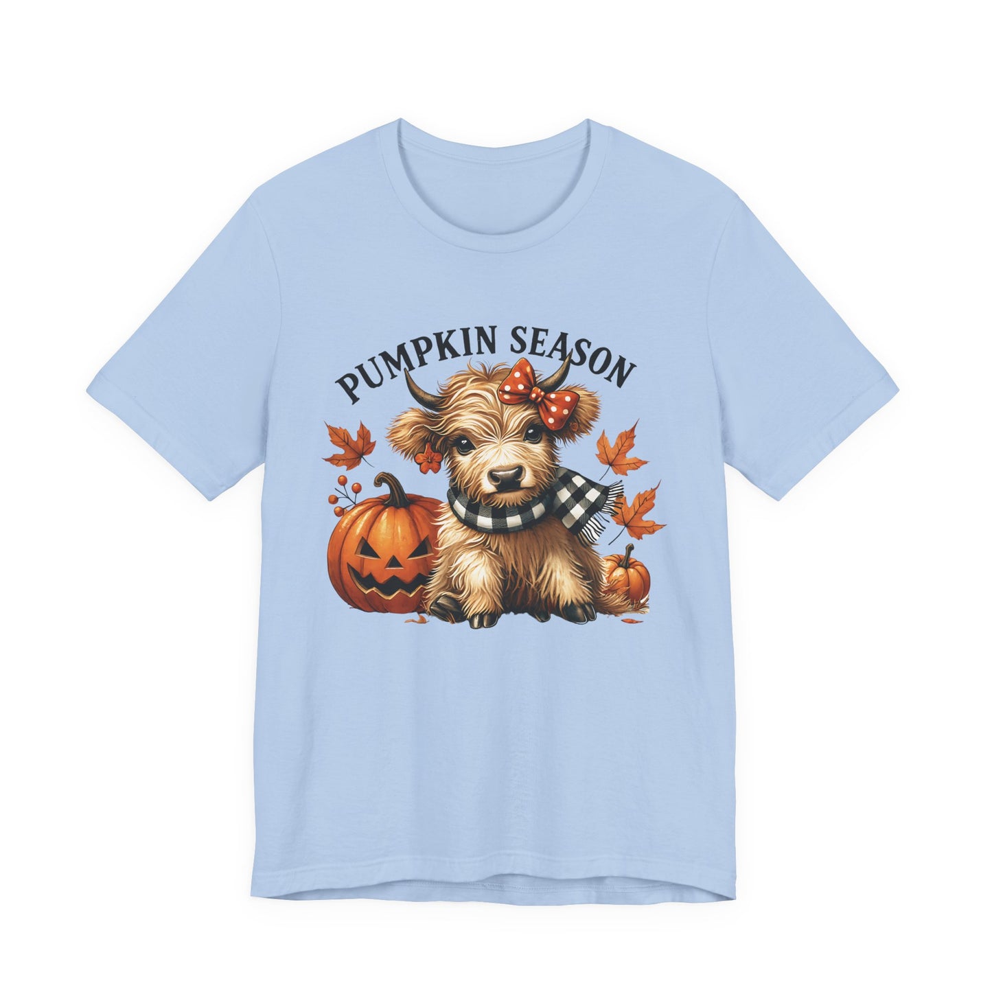 Pumpkin season, cute highland cow, baby cow shirt, Cute Cow shirt - PopCultureByDesign36