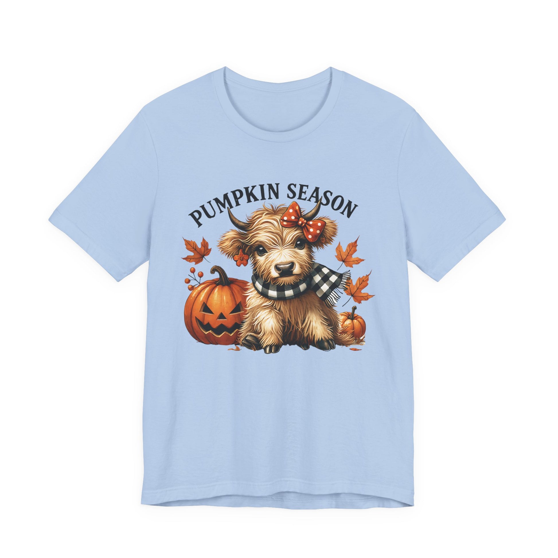 Pumpkin season, cute highland cow, baby cow shirt, Cute Cow shirt - PopCultureByDesign36