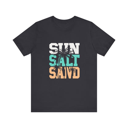 Sun Salt Sand Beach Shirt, Summer Ocean Vacation T-Shirt, Coastal Surf Lover Gift - PopCultureByDesign36