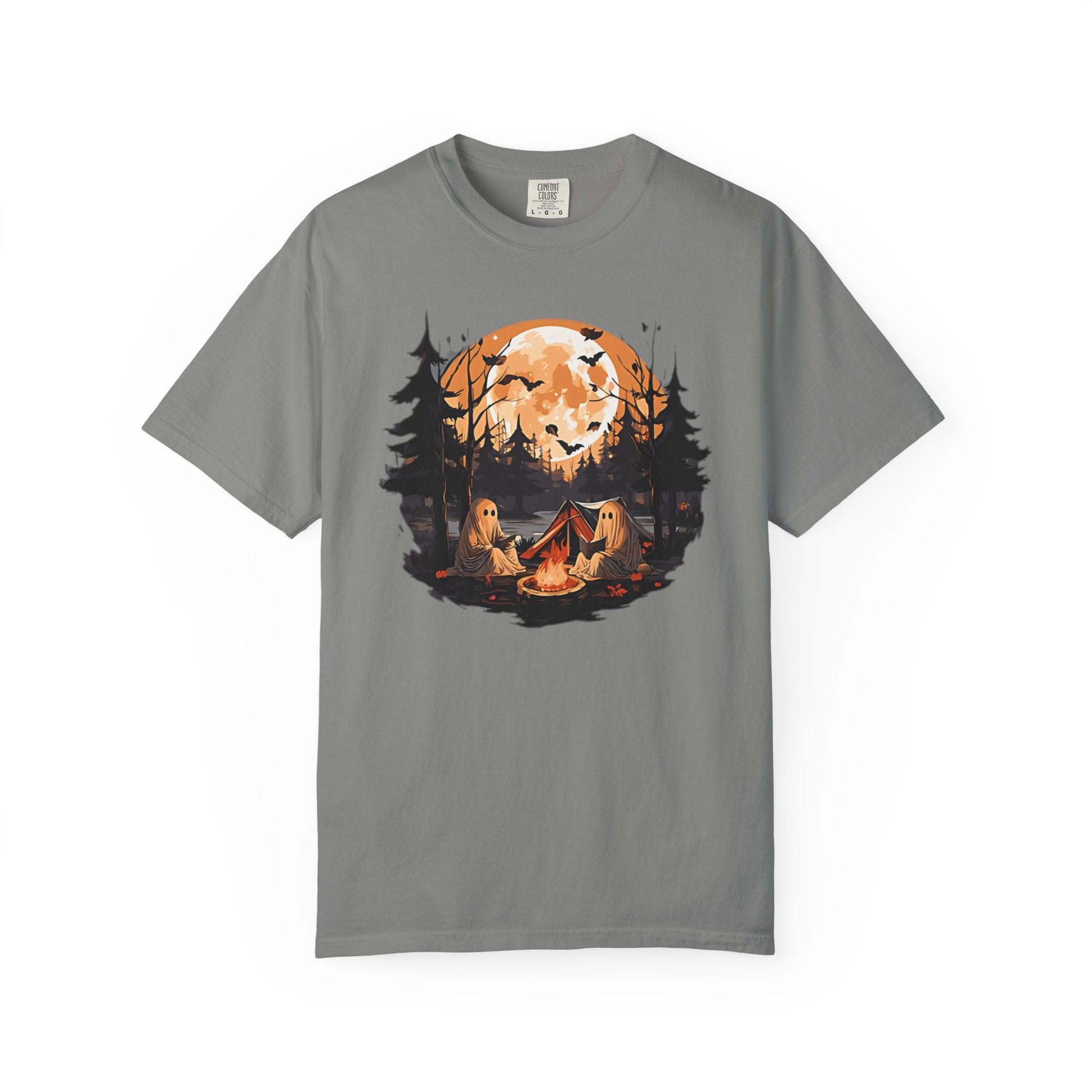 Cute Ghost Shirt, ghost reading Shirt, Cute campfire ghost - PopCultureByDesign36