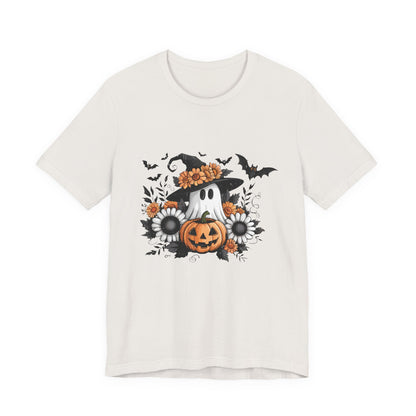 Funny Ghost Pumpkin Shirt, Boho Ghost Shirt, Soft floral ghost - PopCultureByDesign36