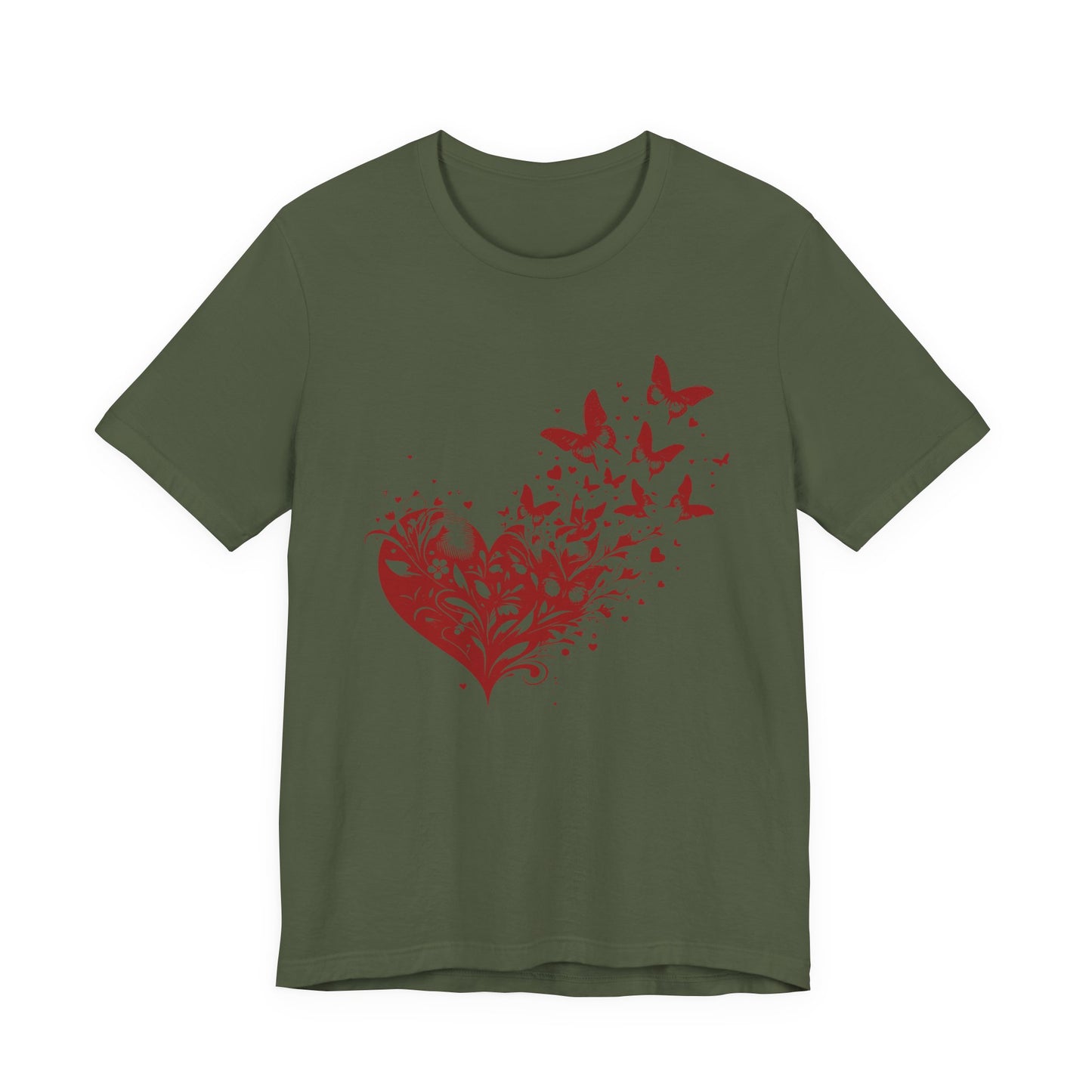 Butterfly Heart Valentines Day Shirt, Butterfly Valentine Tee, Cute Heart T-Shirt - PopCultureByDesign36