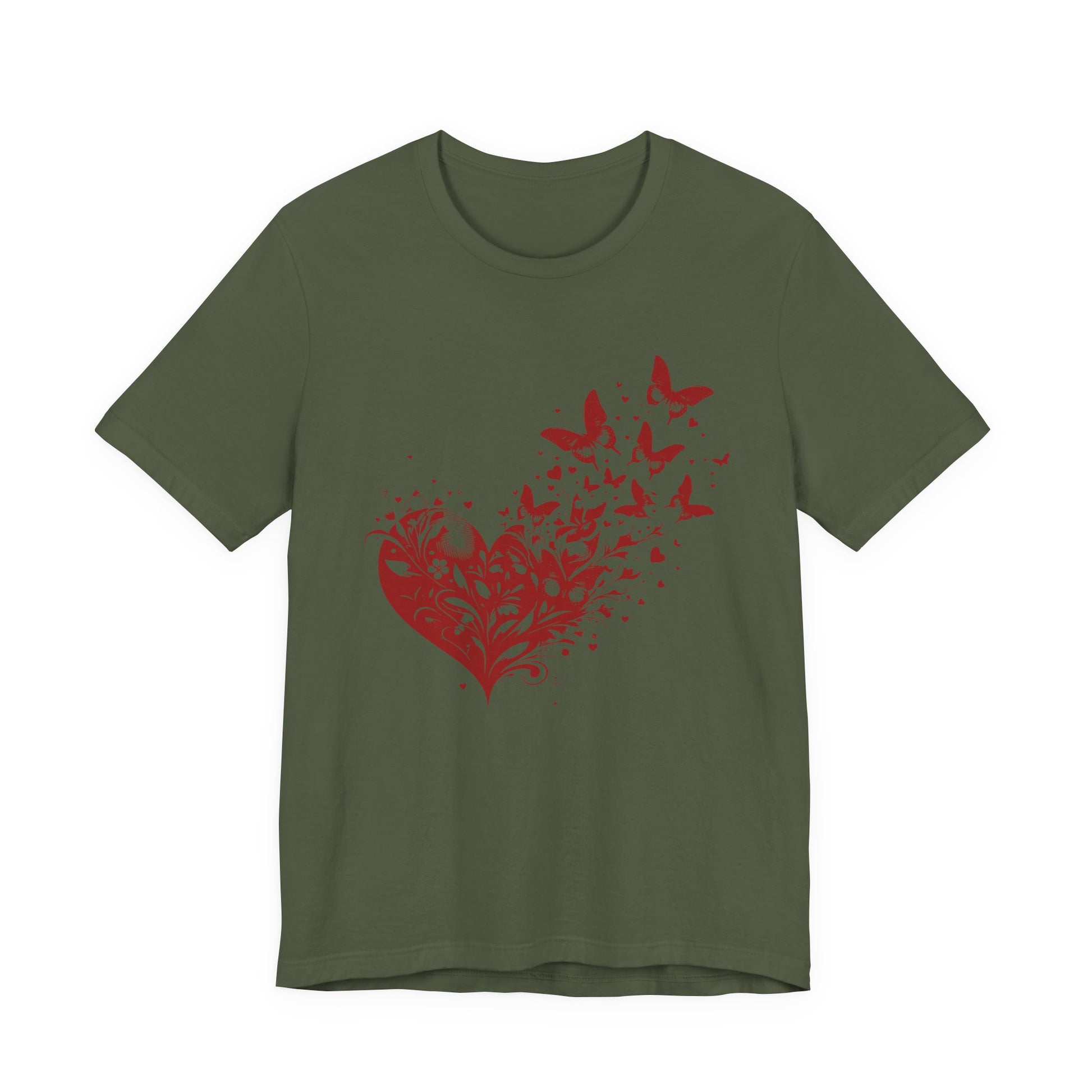 Butterfly Heart Valentines Day Shirt, Butterfly Valentine Tee, Cute Heart T-Shirt - PopCultureByDesign36