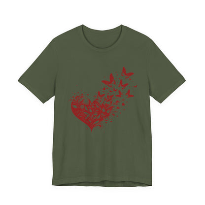 Butterfly Heart Valentines Day Shirt, Butterfly Valentine Tee, Cute Heart T-Shirt - PopCultureByDesign36