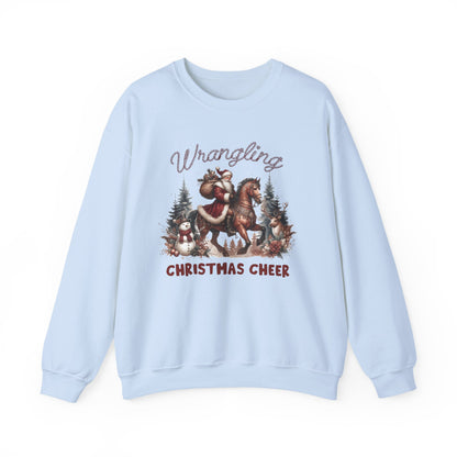Wrangling Christmas, Cowboy Santa Sweatshirt, Howdy Country Christmas - PopCultureByDesign36