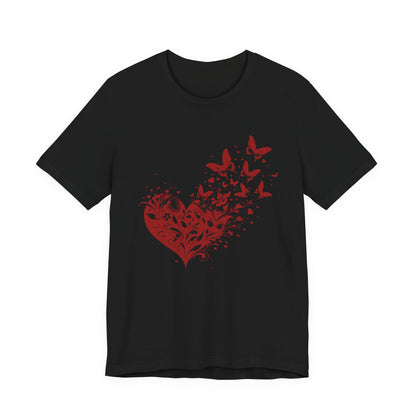 Butterfly Heart Valentines Day Shirt, Butterfly Valentine Tee, Cute Heart T-Shirt - PopCultureByDesign36
