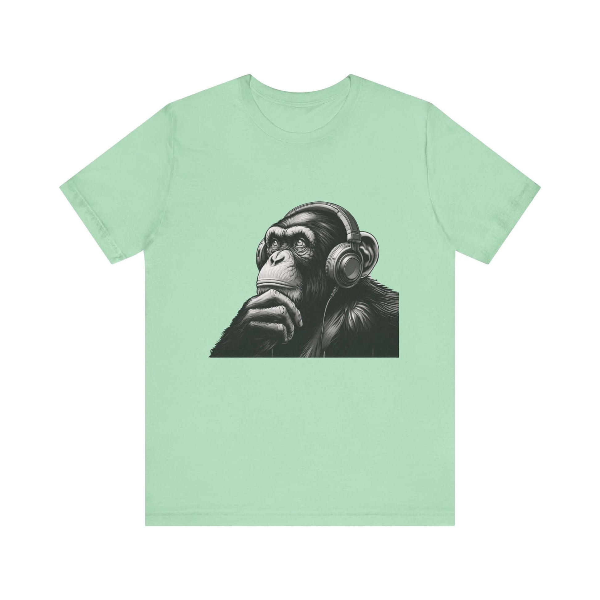 Chimpanzee Wearing Headphones Shirt, Pop Art Fans, Music Lover Shirt - PopCultureByDesign36