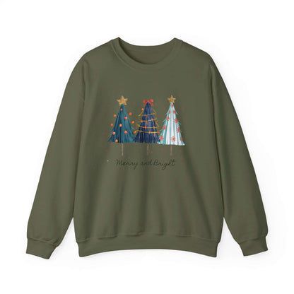 Christmas Watercolor Tree Sweatshirt, Cozy Seasonal Top, Boho XMas - PopCultureByDesign36