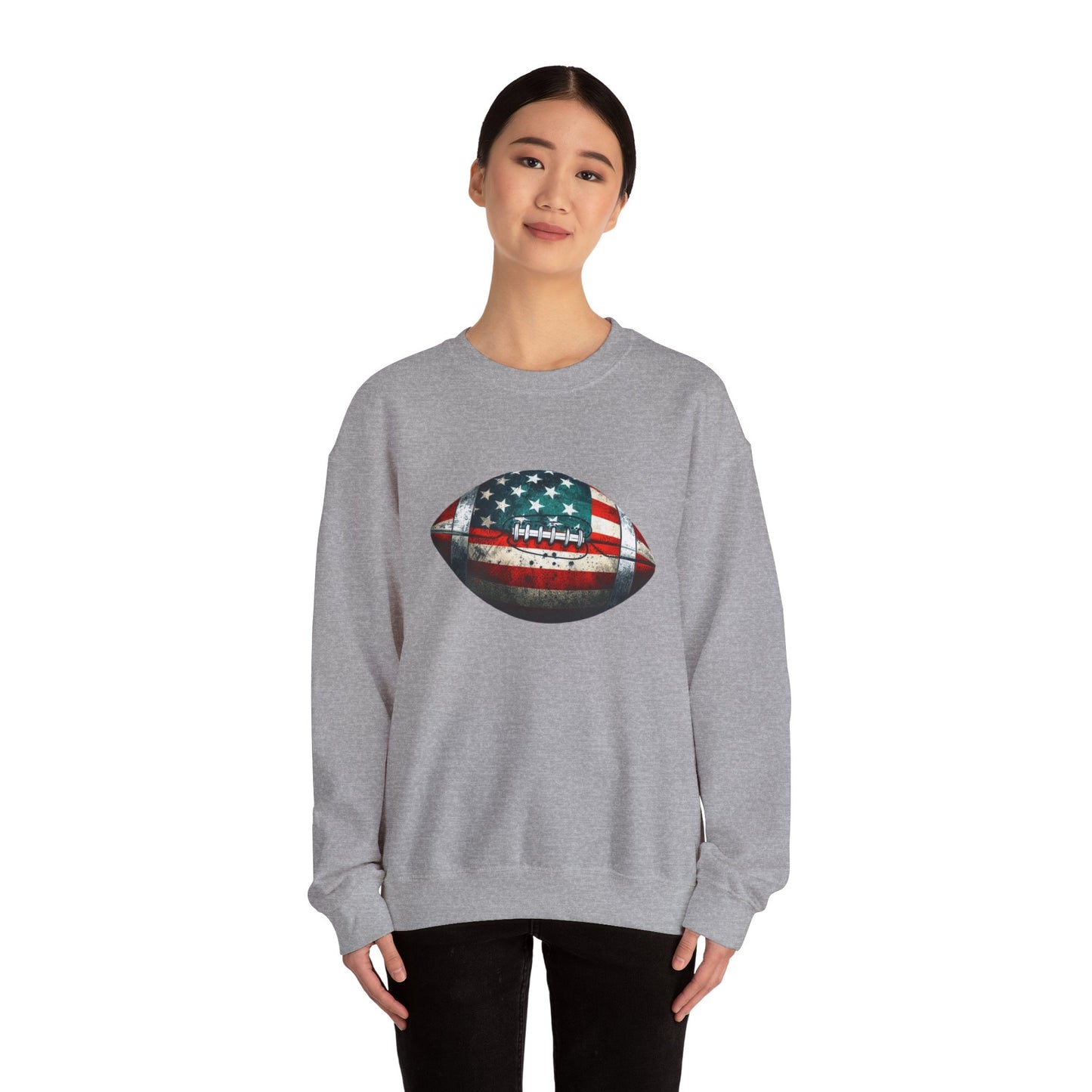Patriotic Football Sweatshirt, Football Mom, Gameday Sweatshirt - PopCultureByDesign36