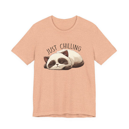 Just Chilling, Lazy Cat Shirt, Cute Cat Shirt, Cat Lover Gift, Funny Cat Shirt - PopCultureByDesign36
