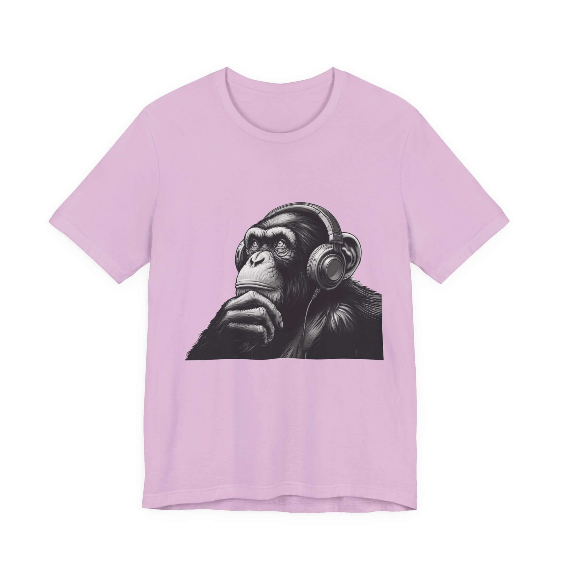 Chimpanzee Wearing Headphones Shirt, Pop Art Fans, Music Lover Shirt - PopCultureByDesign36