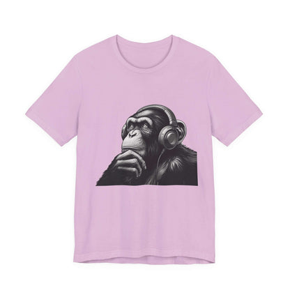 Chimpanzee Wearing Headphones Shirt, Pop Art Fans, Music Lover Shirt - PopCultureByDesign36