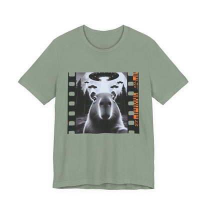 Capybara UFO Funny Tshirt, Cool Capybaras Meme T-Shirt, Alien Abduction Gift Tee - PopCultureByDesign36