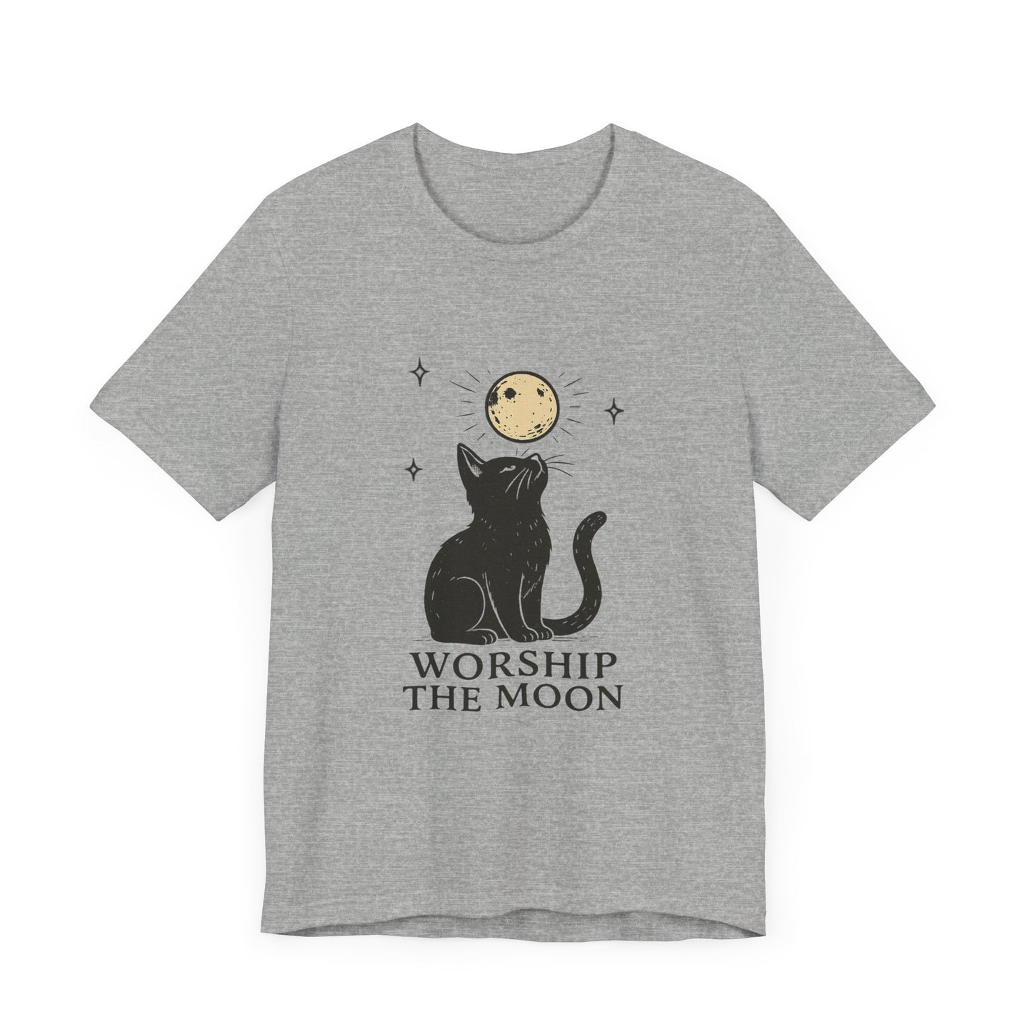 Worship The Moon, Cute Kitten Shirt, Celestial Cat Shirt - PopCultureByDesign36