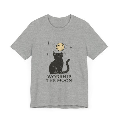 Worship The Moon, Cute Kitten Shirt, Celestial Cat Shirt - PopCultureByDesign36