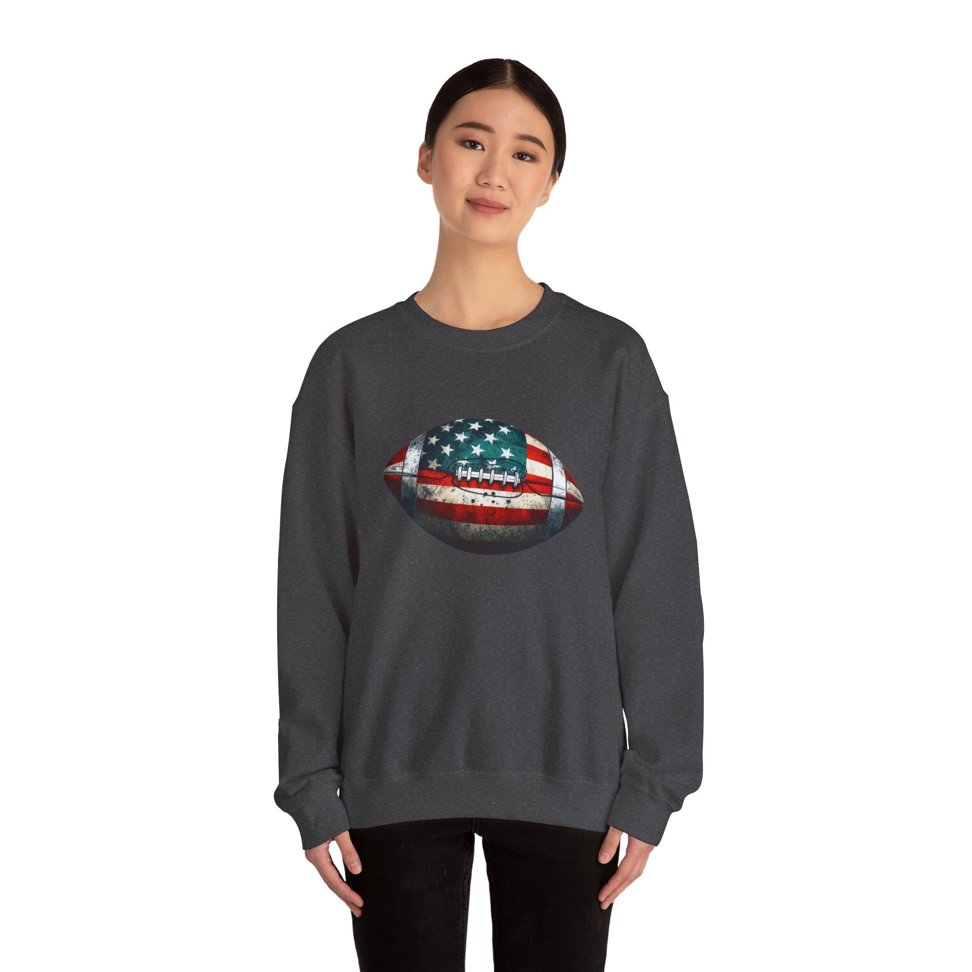 Patriotic Football Sweatshirt, Football Mom, Gameday Sweatshirt - PopCultureByDesign36