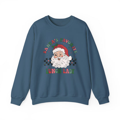 Santas Favorite Lunch Lady, Retro Santa Sweatshirt, Cute School Santa - PopCultureByDesign36