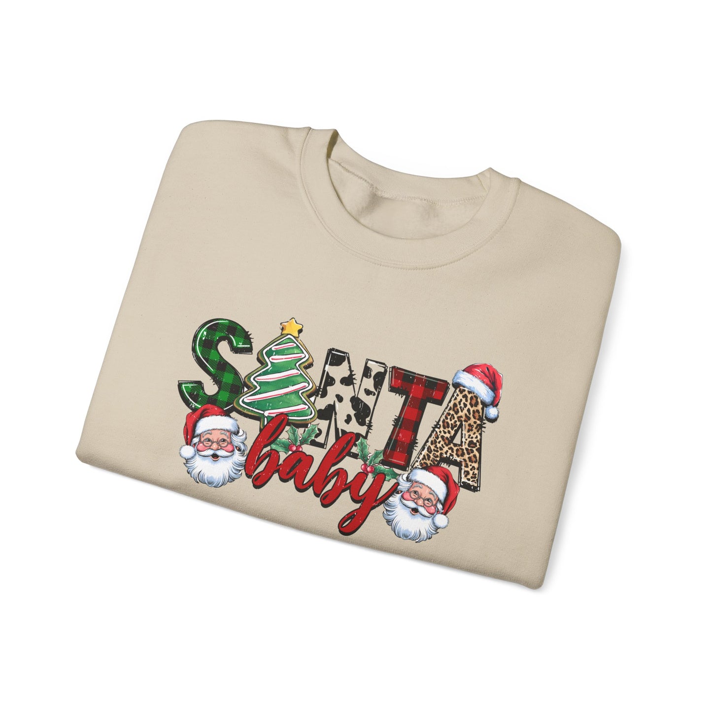 Santa Baby Sweatshirt, Merry Christmas Sweater, Retro Santa Sweatshirt - PopCultureByDesign36