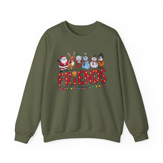 Christmas Santa and Friends Sweatshirt, Holiday Festive Crewneck - PopCultureByDesign36