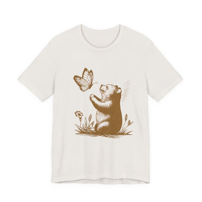 Bear Butterfly Shirt,Vintage Retro Bear Shirt, Cute Butterfly Tshirt - PopCultureByDesign36