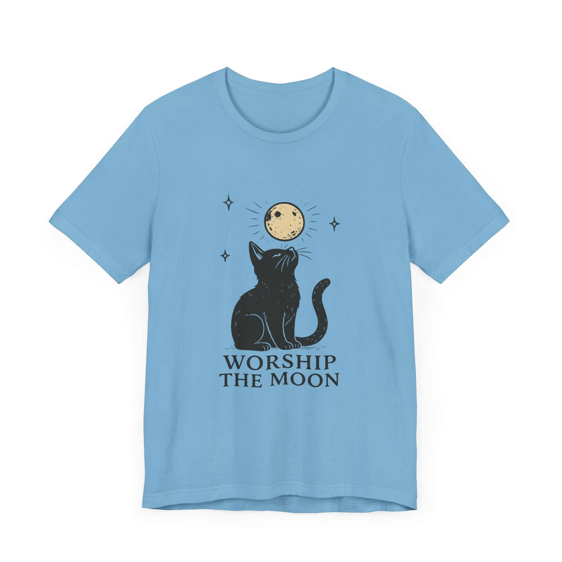 Worship The Moon, Cute Kitten Shirt, Celestial Cat Shirt - PopCultureByDesign36