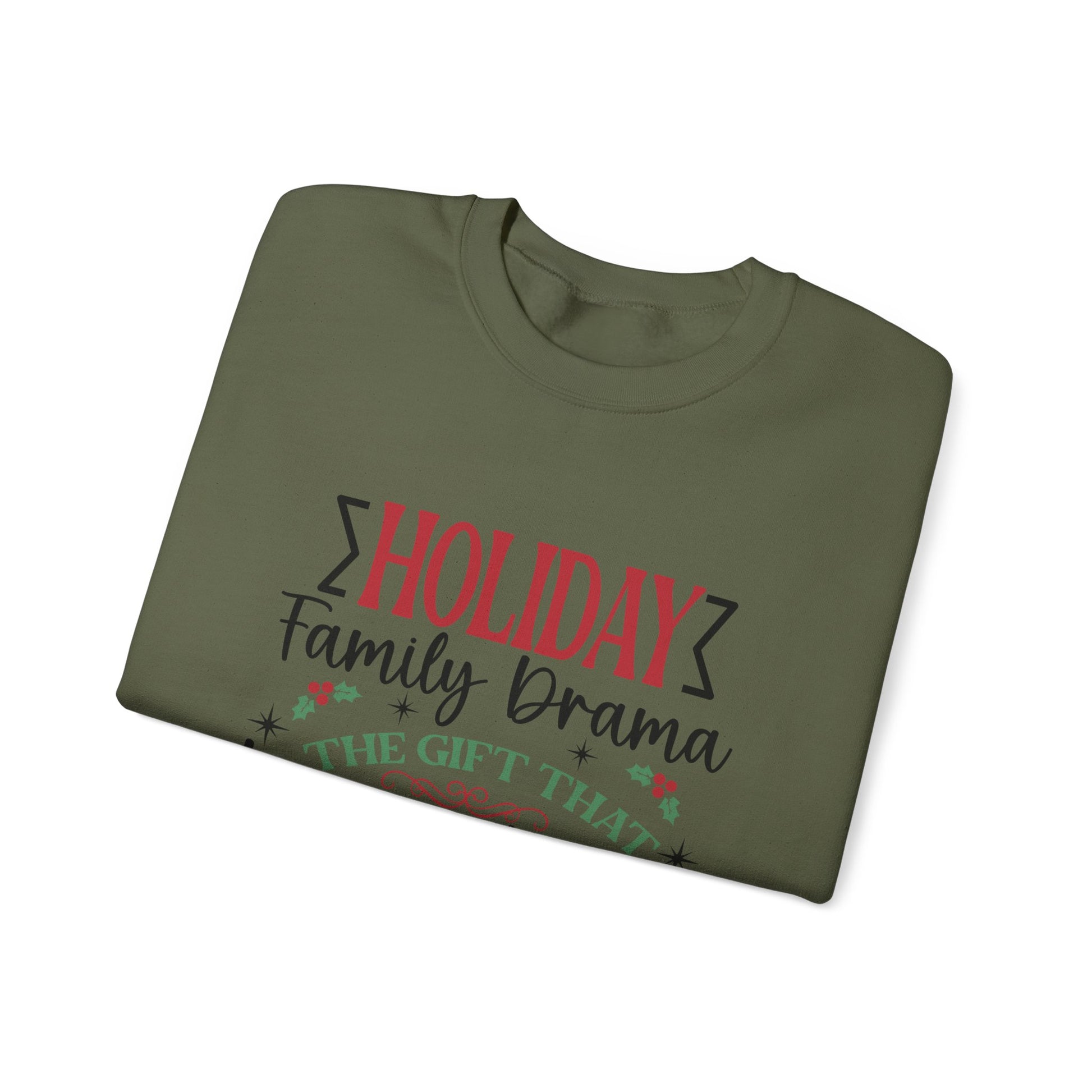 Holiday Family Drama The Gift That Keeps Giving Sweatshirt, Family Matching - PopCultureByDesign36