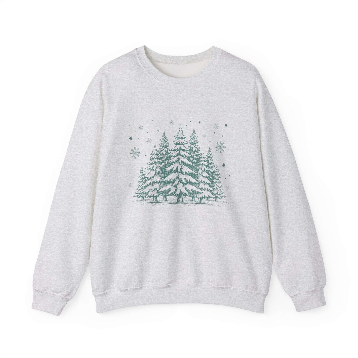 Christmas Tree Crewneck Sweatshirt, Needlework Style, Winter Top - PopCultureByDesign36