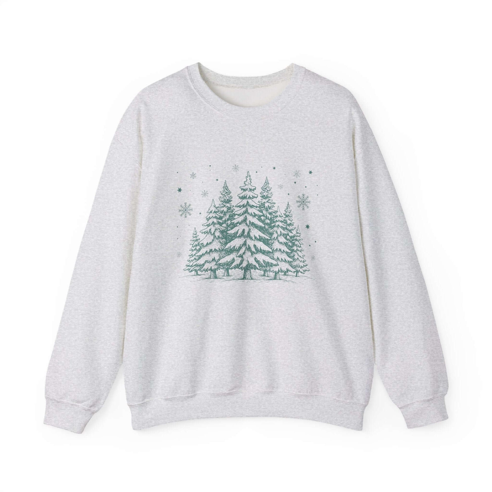 Christmas Tree Crewneck Sweatshirt, Needlework Style, Winter Top - PopCultureByDesign36