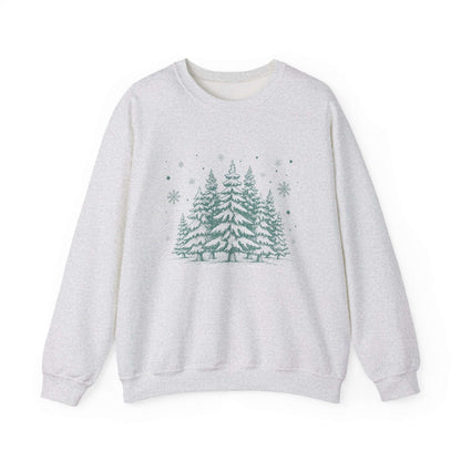 Christmas Tree Crewneck Sweatshirt, Needlework Style, Winter Top - PopCultureByDesign36
