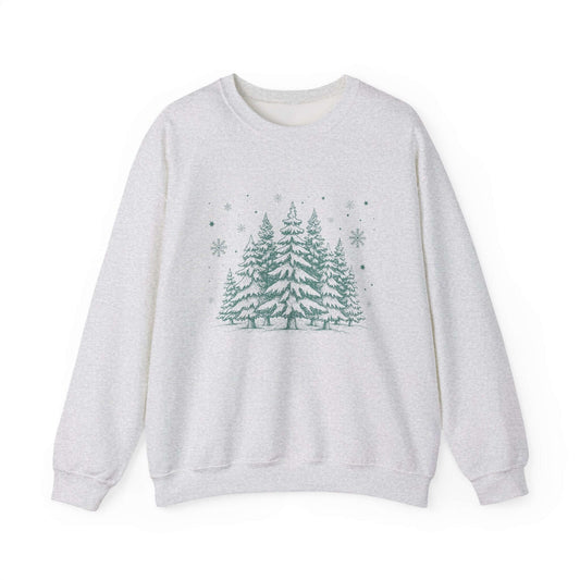 Christmas Tree Crewneck Sweatshirt, Needlework Style, Winter Top - PopCultureByDesign36