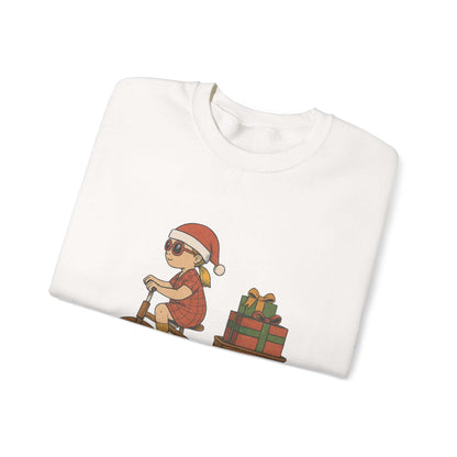Christmas Bike Ride Sweatshirt, Santa Hat Daughter Gift