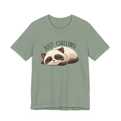 Just Chilling, Lazy Cat Shirt, Cute Cat Shirt, Cat Lover Gift, Funny Cat Shirt - PopCultureByDesign36