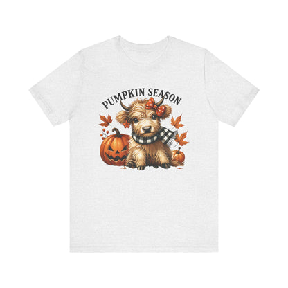 Pumpkin season, cute highland cow, baby cow shirt, Cute Cow shirt - PopCultureByDesign36
