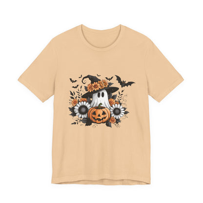 Funny Ghost Pumpkin Shirt, Boho Ghost Shirt, Soft floral ghost - PopCultureByDesign36