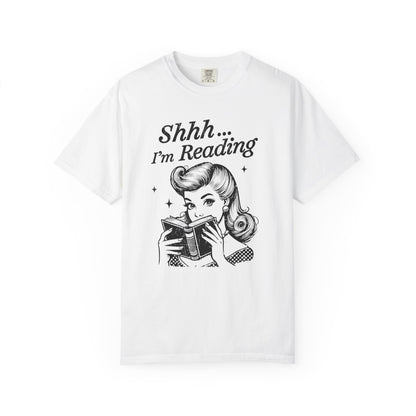 Shh I'm reading Comfort Colors® Unisex T-shirt, Book Lover Tee - PopCultureByDesign36