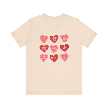 Candy Heart Shirt, Valentine's Day Gift, Conversation Hearts Shirt - PopCultureByDesign36