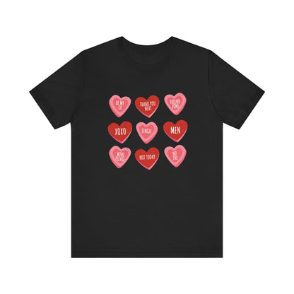 Candy Heart Shirt, Valentine's Day Gift, Conversation Hearts Shirt - PopCultureByDesign36