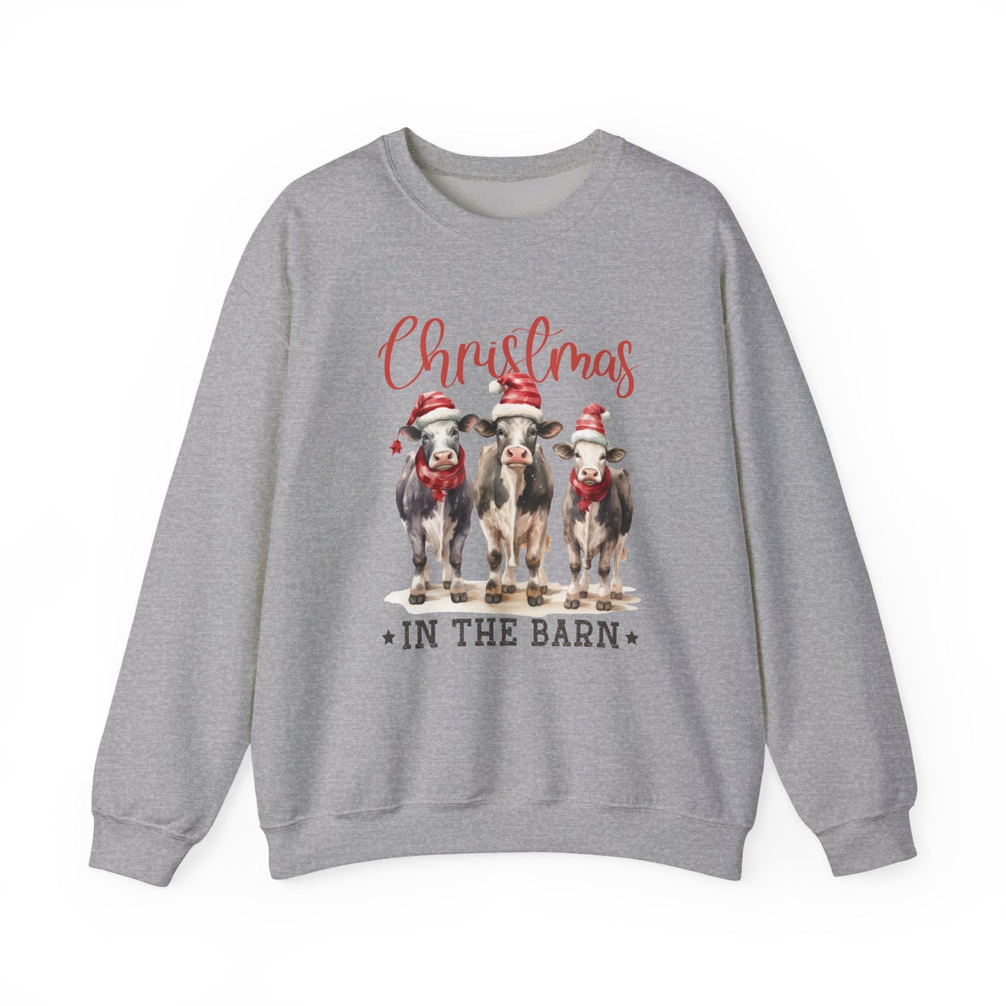 Christmas In The Barn, Cute Cow Christmas shirt, Country Farm Christmas Sweatshirt - PopCultureByDesign36