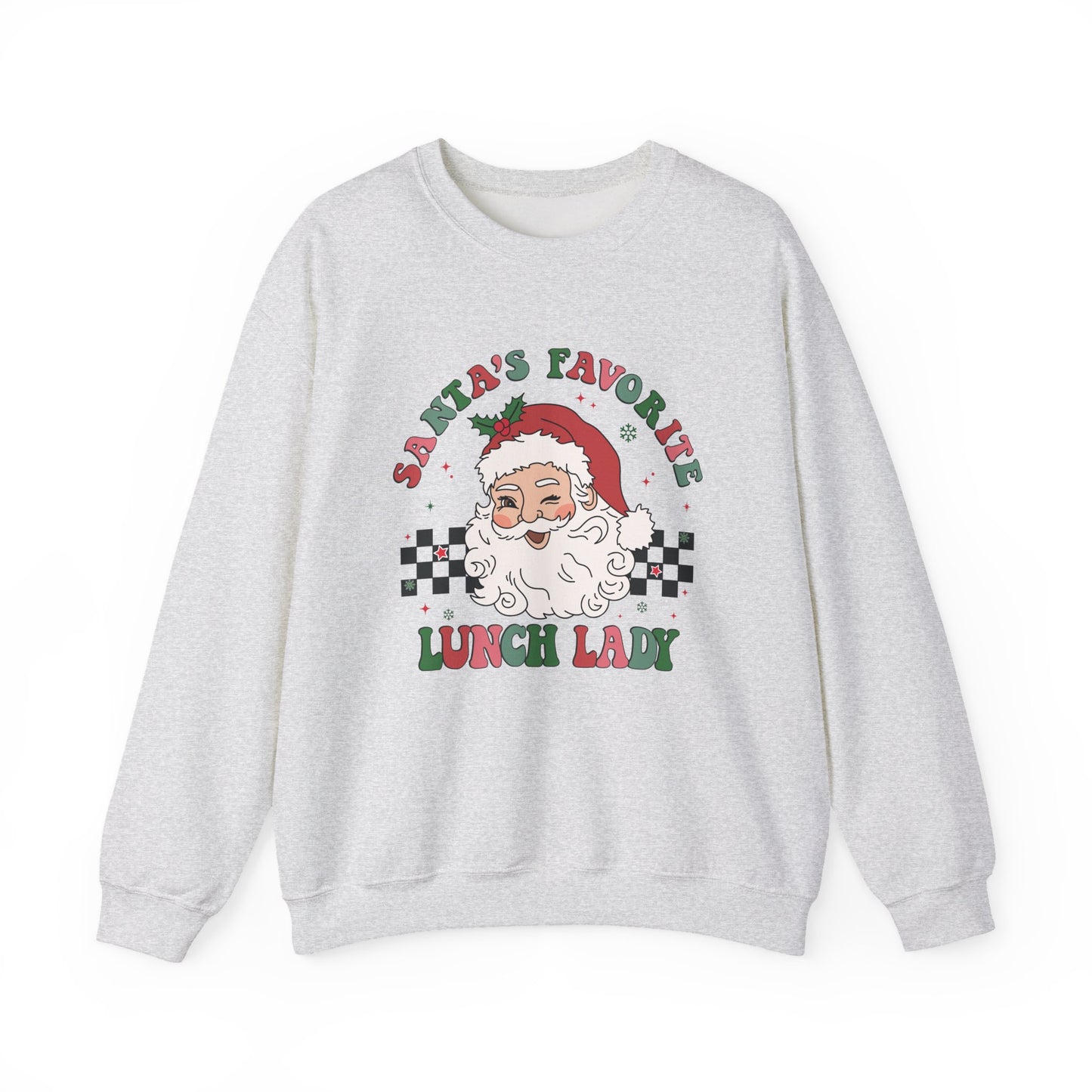 Santas Favorite Lunch Lady, Retro Santa Sweatshirt, Cute School Santa - PopCultureByDesign36
