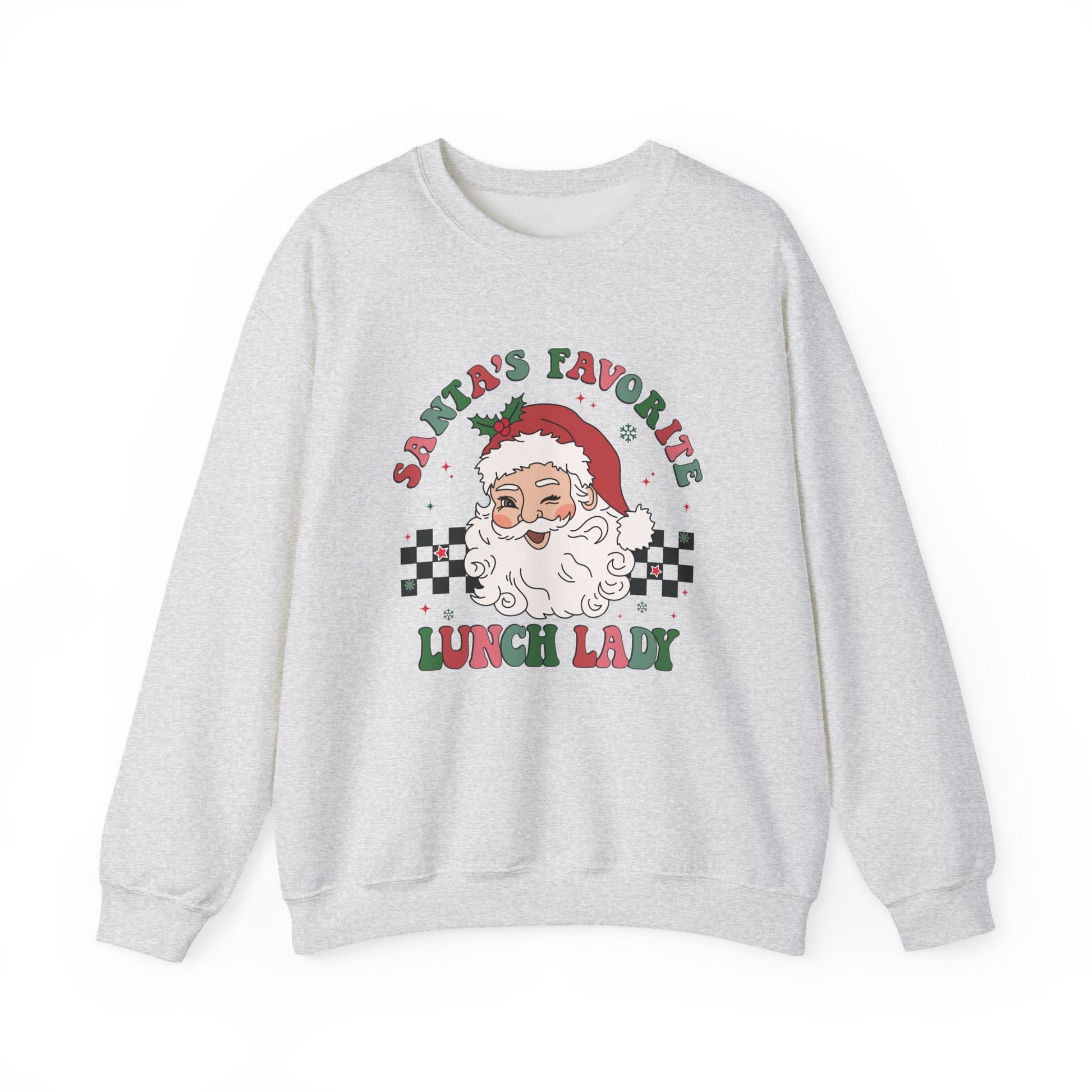Santas Favorite Lunch Lady, Retro Santa Sweatshirt, Cute School Santa - PopCultureByDesign36