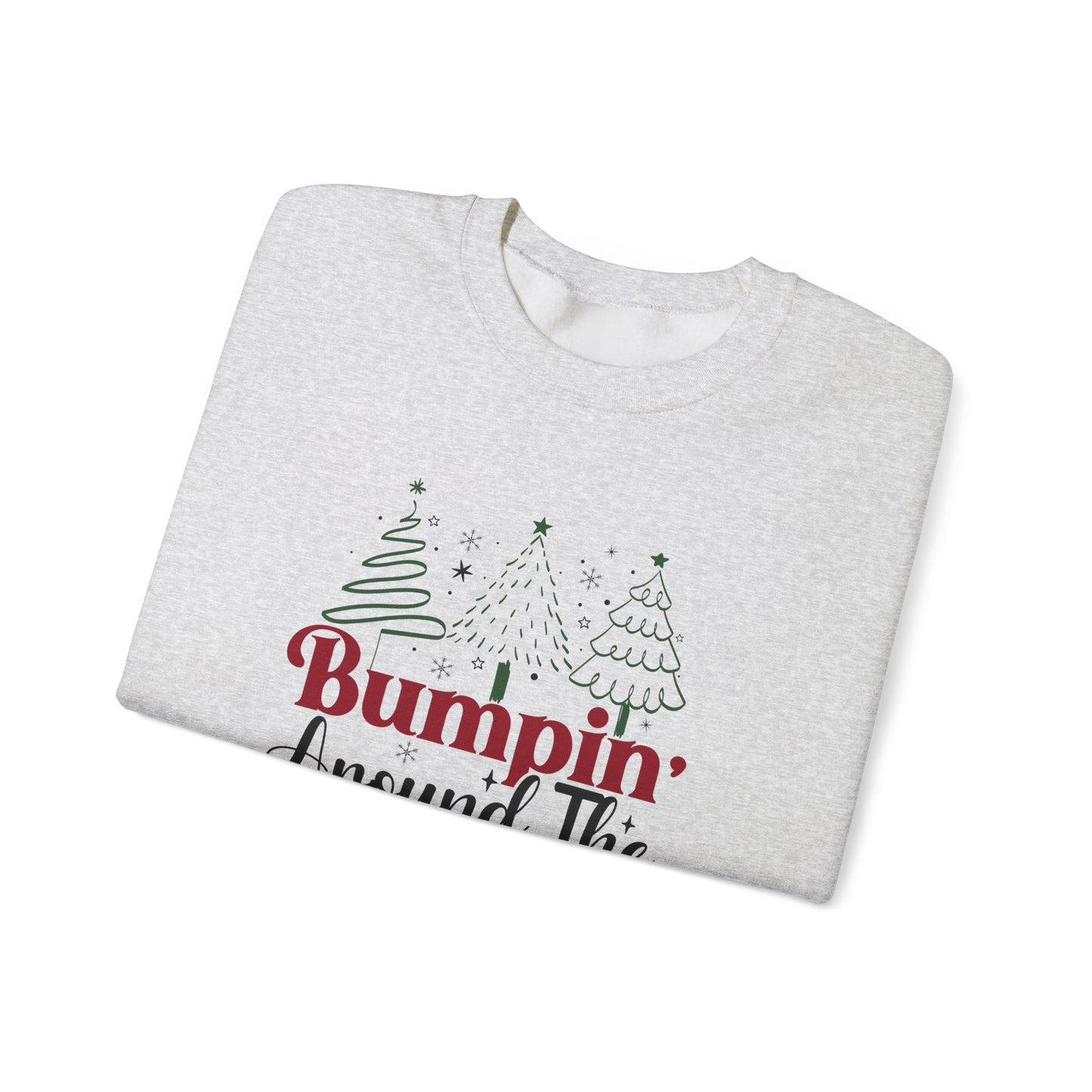 Bumpin Around Christmas Tree Sweatshirt, Pregnancy Reveal Sweater, Xmas Pregnant Shirt - PopCultureByDesign36