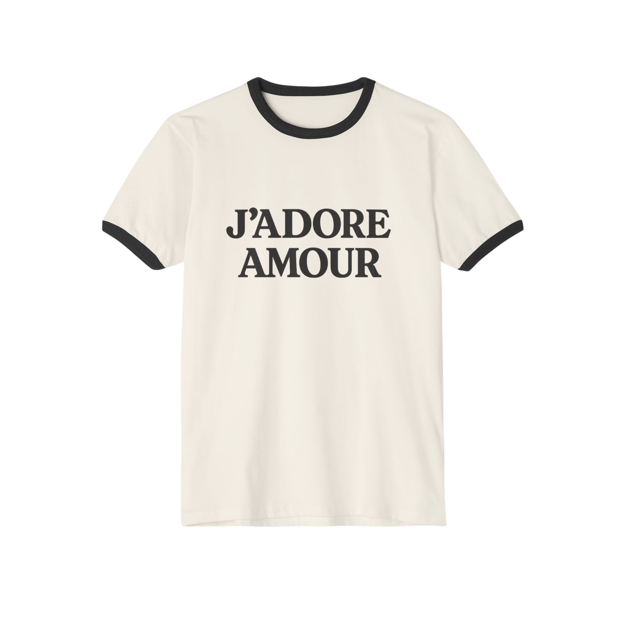 Jadore Amour Ringer Tee Bold French Inspired Statement Shirt by PopCultureByDesign36