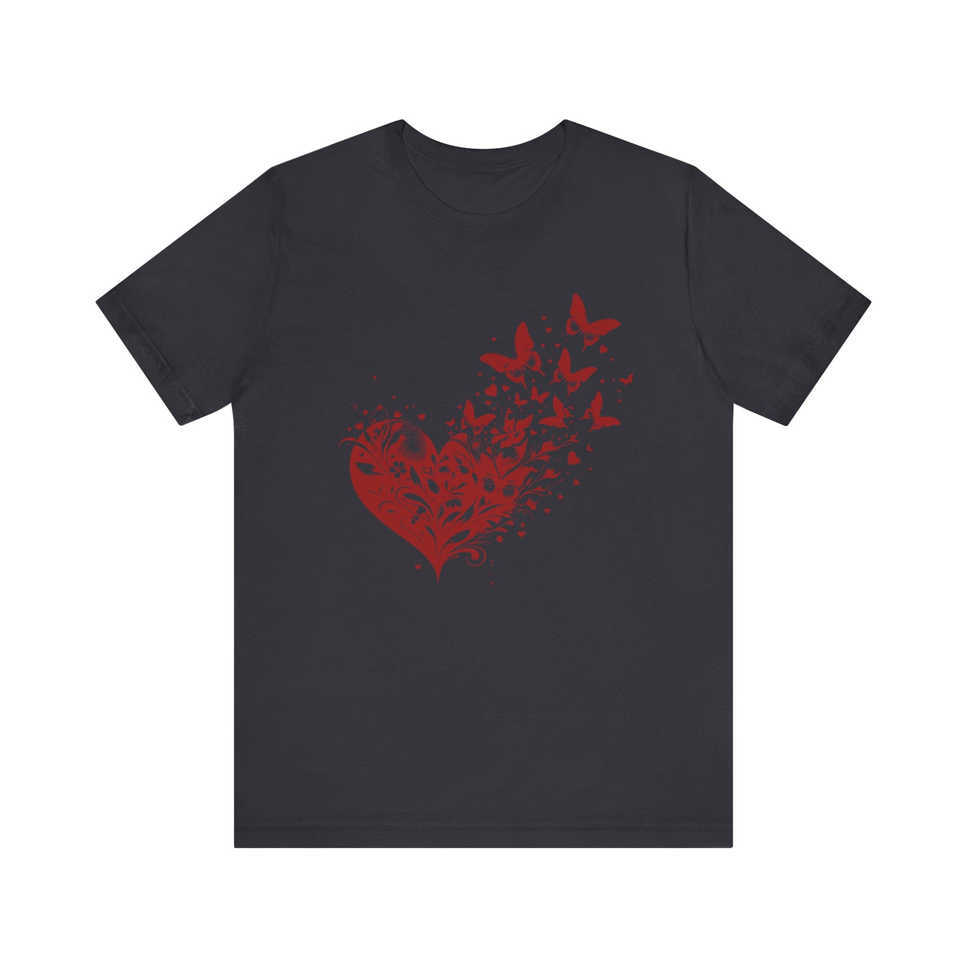 Butterfly Heart Valentines Day Shirt, Butterfly Valentine Tee, Cute Heart T-Shirt - PopCultureByDesign36